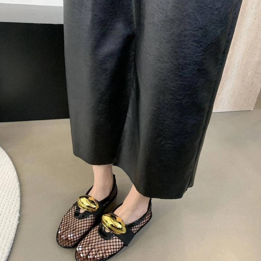 Luxe Mesh Gold Flats